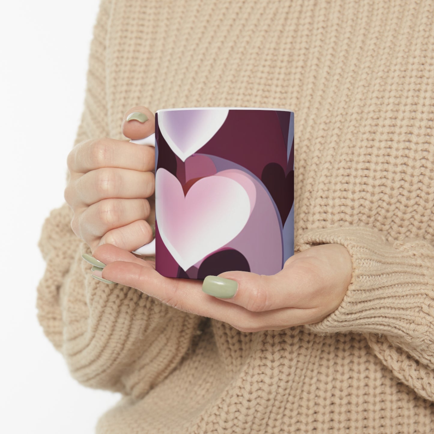 Heart Design Ceramic Mug 11oz