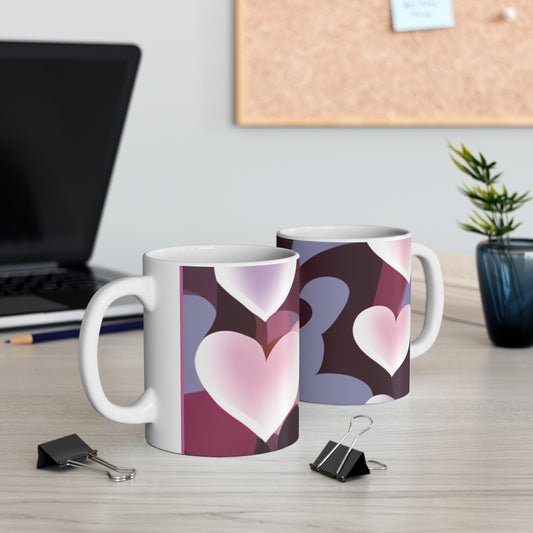 Heart Design Ceramic Mug 11oz